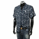 ARMANI/阿玛尼 EA 男士时尚休闲刺绣鹰标宽松短袖衬衫 EM000593 AF12351 天蓝/白 F0027 偏大1码 2XL