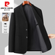 Pierre Cardin Wool Suit Jacket Men's Autumn and Winter Middle-aged Business Casual Small Suit Fitted Wool Suit Jacket Men's Dark Blue 4XL 195 Recommended 165-180 Jin Jin equals 0.5 kg