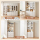 Quanyou Home Cream Style Household Bookcase with Glass Door Living Room Furniture Storage Storage Cabinet Handmade Display Cabinet 0.8*2m | Glass Door Bookcase