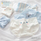 SKONWAT girls underwear, middle and large children, junior high school, primary school education and high school triangle cotton 12 girls 10 girls 9-18 years old Blue Rabbit 5 pack, one each 145cm (M recommended 60-80Jin Jin is equal to 0.5 kg)