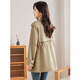 Shangjing windbreaker women's small waist slimming British double-breasted commuter style jacket Khaki M