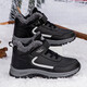 Chaussures des vieilles hommes, gros pieds, grands pieds de graisse, chaussures stables de grand-père, grande taille hiver plus bottes de neige de papa en velours, chaussures de coton mère, 9855 Style masculin gris foncé 46