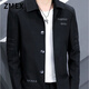 ZMEX new men's jacket spring and autumn trendy versatile thin top lapel jacket men's khaki 2XL recommended 120-140Jin Jin equals 0.5 kg