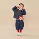 Papa climbing spring children's coat skirt parent-child wear soft denim casual and versatile navy blue skirt-adult 160