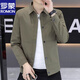 Romon Lapel Spring and Autumn Men's Jacket Fashion Business Casual Executive Jacket Young and Middle-aged Jacket New Top Black Spring and Autumn L 105-120Jin Jin equals 0.5 kg