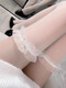 Desire to try white silk over-the-knee socks pure lust stockings half stockings lace lace JK thigh socks spring and autumn fishnet lace white stockings 1 pair one size