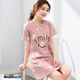 红豆（Hodo）睡裙女款夏季纯棉短袖2025新款家居服网红女士夏天夏款过膝睡衣裙 C1105 2XL 女(135-155斤)