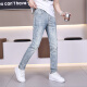 Gezan Jeans estampados personalizados Pantalones de color de verano de verano para hombres de alta gama de alta gama delgada