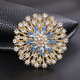 WOUG elegant lady snowflake brooch alloy inlaid glass rhinestone pin clothing fixed acrylic snowflake
