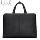 ELLE HOMME men's bag handbag horizontal style business briefcase first layer cowhide men's bag birthday Valentine's Day gift for boyfriend black EA788203310 medium bag 12 inches
