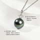 Queen of Pearls Crown Perfect Round Highlight Tahitian Black Pearl Pendant Saltwater Necklace Birthday Gift 10-11mm