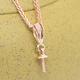 Changju 18K gold buckle 18K gold pearl buckle single row hollow diamond pearl buckle rose gold pendant buckle 18K gold