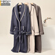 Modal pajamas men's bathrobe autumn and winter flannel bathrobe robe plus velvet thickened long coral velvet winter nightgown men's winter DBX-15563 Mi Xing 2XL - weight 140-160Jin Jin is equal to 0.5 kg