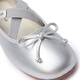 E LAND KIDS 25th spring and summer new girls trendy retro bow round toe shoes Silver/91 21 210mm