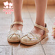 Fuluo Mi Girls Sandals Summer Little Girls Chinese Style Embroidered Hanfu Shoes Soft Sole Baotou Princess Shoes Qianxing 29