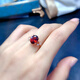 Shien s925 sterling silver natural pigeon blood red garnet ring fashionable personality simple gemstone ring live ring 8*10