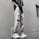 Ripped jeans men's spring and summer new trend American high street slim Korean version ins straight casual pants Blue Haochao 9903 M