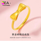 Jea.Pie Boutique Bow Gold Ring Women's Gold Filled Silver Adjustable Gold Solid Silver Ring Valentine's Day Twist Bow Ring (0.6g) Opening Adjustable