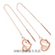DOMEN Old Phoenix Gold Store Russian Korean Style Brushed Love Earrings Plated with 18K Rose Gold Color Gold Light Luxurious Temperament Women Love Ear Wire Rose Gold Pair
