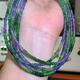 Fukufu Cuiguan colorful treasure tanzanite tsavorite design rainbow necklace with chain 40+10cm extension chain