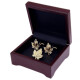 OEMG Herrenbrosche Gold/Silber Gold Plattiermaterial Herrenbrosche Anzug Brosche Herrenkragen Nadel Silber Hyacinth Brosche + Manschettenknacker Set