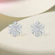 Saturday Fortune (ZLF) pt950 platinum earrings for women, classic shiny snowflake earrings for your girlfriend, one pair - 2.11g