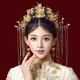 Tongrubi tiara bride Xiuhe Xiuhe clothing new phoenix crown female Chinese wedding golden hair accessories atmospheric wedding flow No. 2 tiara + ear acupuncture + gift box