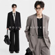 Earl Dower [Lana de tenis de fibra de vinagre] Traje de cercanías de traje de cercanías de cuello afeitado 2025 Spring and Autumn C511139 Forest Black L (175)