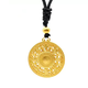 Chihuan Gold 18K Eight Treasures Compass Silver Cast Gold Pendant Ancient Hollow Necklace Fortune Card Bagua Pendant (Free Black Rope) Diameter 35MM 13g