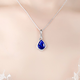 Yage water drop pear-shaped sapphire pendant for women 925 sterling silver plated 18K gold tanzanite royal blue sapphire clavicle necklace single pendant (without chain)