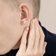 Chow Sang Sang's brand EMPHASIS melted silk forged silver alloy single earring 91324E pre-order