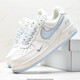 CLENIKEED Putian Chunyuan Air Force No. 1 AJ1 small hook low-top shoes, light gray, white and blue, men's and women's fashion student casual sneakers, Air Force, sky blue, high quality NIKE 42