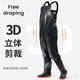 Mengda men's waders one-piece rain pants rain boots waterproof clothes water shoes half-length men's leather fork catching fish full-body wading pants classic style 80 silk blue inner knitted fabric 37 shoe size