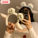 Cute lamb ears with spring flowers, white clouds, plush face wash headband, special cartoon hairpin for women to apply facial mask, headband, hair accessories, Bai Yangyang headband
