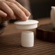 Summer Solstice Nange Ceramic Teapot Cover Bowl Lid Kung Fu Tea Set Accessories Tea Pen Tea Clip Tofulu Tea Pet Place Suet Jade Porcelain Tea Set Suet Jade Porcelain Contentment Cover