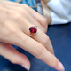 Shien s925 sterling silver natural pigeon blood red garnet ring fashionable personality simple gemstone ring live ring 8*10