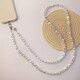 Beiyipin mobile phone lanyard women's cross-body beaded can be carried on the back extra long hanging chain high-end fashion flat pearl chain bag mobile phone case strap cross-body rope universal