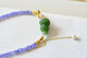 Nuri Xia Ziye original design natural ice-through tanzanite silver gilt necklace with Hetian jade jasper gourd pendant