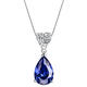Kuang Yi sapphire necklace 925 silver heart-shaped water drop gemstone necklace clavicle chain women's tanzanite sapphire pendant 925 sterling silver platinum-plated pendant free 925 silver necklace