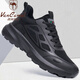 
Western Region Camel (VANCAMEL) extra-large-size spring new men's casual sneakers comfortable and breathable 2025 black versatile soft-soled dad shoes black gray 983 leather single shoes 41