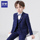 Luo Meng children's suit vest suit boy host dress British style flower girl piano performance suit navy blue 150