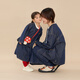 Papa climbing spring children's coat skirt parent-child wear soft denim casual and versatile navy blue skirt-adult 160