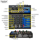 Depusheng P4 professional 4-way mixer computer small home reverb mixing conference live recording radio KTV singing conference video 7-way professional Bluetooth mixer 7-way Bluetooth mixer