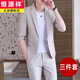 Hengyuanxiang suit suit for men 2025 new solid color thin Korean style trendy light mature style three-quarter sleeve jacket small suit set 929 black solid color M 90-105Jin Jin equals 0.5 kg