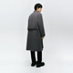 Mai Meng MM Mai Meng men's 24 winter new loose mid-length double-breasted coat woolen coat 9FC170081 Gray S