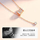 Farcoko Agate Small Waist Necklace for Women Rose Gold Fashion Pendant Clavicle Chain Chinese Valentine's Day Gift for Girlfriend Full Diamond Small Waist-Necklace