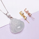 Only double 18K gold buckle small pendant buckle head jade pendant buckle sterling silver plated diy jade crystal pendant silver buckle head necklace buckle accessories style 1 rose gold