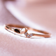 Golden branch sweet origami heart ring 18K rose gold AU750 fresh and simple internet celebrity girlfriend gift ring women's size 18