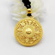 Chihuan Gold 18K Eight Treasures Compass Silver Cast Gold Pendant Ancient Hollow Necklace Fortune Card Bagua Pendant (Free Black Rope) Diameter 35MM 13g