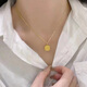 Old Phoenix Gold 9999 popular brushed small sugar cube pendant gold flash necklace new fashion lock pull 45cm